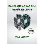 Panel Çit 60X60 mm Profil Kelepçe - Somun + Cıvatalı (262 Adet) - Gri