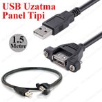 Panel Tipi Vidalı USB 2.0 Uzatma Kablosu-1.5 Metre
