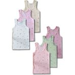 Panfilia %100 Pamuklu Kız Çocuk Fitilli Kaşkorse Atlet Fanila Iç Çamaşır 6lı Set - 8 - 9 Yaş - Karışık