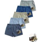 Panfilia %95 Pamuklu Erkek Çocuk Likralı Penye Boxer 5'li Set / Külot / İç Çamaşır - 14 - 15 Yaş - Açık Mavi - Gri