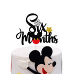 PANHUI Mickey Altı Aylık Pasta Süsü, Sparkle Mickey Mouse 1/2 Yarım Doğum Günü Bebek Partisi Parti Dekorasyonları