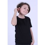 PANİO KİDS Düz Bisiklet Yaka %100 Pamuk Düz Unisex Çocuk Siyah T-shirt//bir Beden Büyük Alınız//