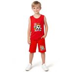 panios kids Soccer Player Baskılı Erkek Çocuk Askılı Tişört ve Şort Alt-Üst Takım
