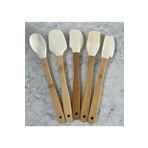 PANJI 5 Li Renkli Bambu Silikon Spatula Seti Uzun 21cm