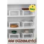 PANJI 6 Adet Metal Dolap İçi Düzenleyici Raf Tabak Bardak Rafı Org-01