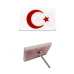 Panjur Arma Beyaz Zeminli Türk Bayrağı Vidalı Pleksi Izgara Arma Logo