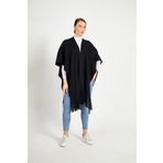 PANO Kadın Panço Omuz Şal Çeğizlik Tesettür Siyah Panço Hırka