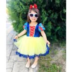 Pano Kids Pamuk Prenses Kostümü Kısa Model - 5 - 6 Yaş - Sarı - Mavi