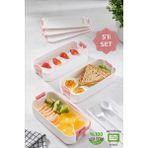 Panoramas Home Pembe 3 Katlı Bölmeli Öğrenci Beslenme Okul Saklama Kabı Iş Lunch Box Piknik Kabı Kahvaltılık