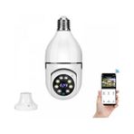 Panoramik LED Ampul Kamera Çift Wifi 360 Derece Panoramik Görüntüleme Kablosuz Ev Gözetleme Kamerası - Beyaz