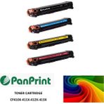 PanPrint Hp Color Laserjet Pro Mfp M477FDW Siyah Mavi Sarı Kırmızı Takım Yüksek Kapasiteli Muadil Toner (CF410X) 5000 Sf. - Siyah - Mavi - Sarı - Kırmızı