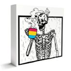 Panseksüel Dekor Ahşap Kutu Tabelası, Panseksüel LGBT Pride Gay Queer Oda Dekoru, LGBTQ Ev Ofis Masası Dekorasyonu, İskelet Kahve İçme, Erkekler Kadınlar için LGBT Onur Ayı Hediyeleri
