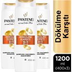 Pantene 3x400 ml 3'ü 1 Arada Saç Dökülmelerine Karşı Şampuan