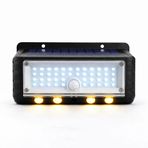 Panter Solar Hareket Sensörlü LED Duvar Lambası 3W 44 SMD Beyaz + 4 Gün Işığı LED, 300 Lümen, IP65 Su Geçirmez, 3 Modlu Güneş Enerjili Aplik, Balkon ve Bahçe Aydınlatması