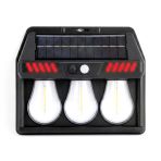 Panther Pt-2973 3 Lü Sensörlü Solar Led Duvar Lambası Sarı - Kırmızı Yabani Hayvan Kovucu Bahçe Lambası