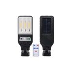 Panther Pt-2980 Solar Duvar Lambası, 3 COB LED, Hareket Sensörü, Uzaktan Kumanda, Siyah