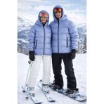 Pantoloncu Ali Unisex Şişme Mont Kapüşonlu Kayak Montu Su Geçirmez Kışlık - Mavi