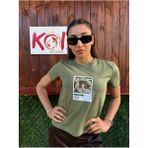 Pantone Sleepyhead / Kadın Haki Renk T-Shirt - XL