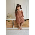 Pantulux Kız Çocuğu Fistolu Kıyafet Dantel Bebe Yaka Detaylı Şık Günlük KIYAFET-J3024-J071 - 2 - 3 Yaş - Kiremit
