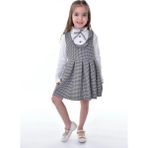 Pantulux Kız Çocuğu Kaz Ayağı Desenli Gömlekli Kıyafet Şık Günlük ve Özel Gün KOMBINI-6382-JLB-088 - 7 - 8 Yaş - Siyah