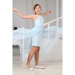 Pantulux Kız Çocuk Güpür Desenli Bebe Mavi Abiye Elbise Mezuniyet Düğün Özel Gün ELBISESI-ABY-2001 - Bebe Mavisi - 10 - 11 Yaş