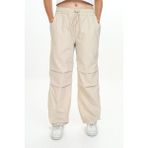 Pantulux Kız Çocuk Jogger Elastik Bel ve Paça %100 Pamuklu Krem Paraşüt PANTOLON-PNT-2031 - 9 - 10 Yaş - Relax Fit