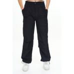 Pantulux Kız Çocuk Jogger Elastik Bel ve Paça %100 Pamuklu Siyah Paraşüt PANTOLON-PNT-2031 - 9 - 10 Yaş - Relax Fit