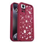 PanXCase Kılıf Xiaomi Redmi Note 12 Pro 4G / Note 11 Pro 5G/4G için - Silikon Uyum Hafif İnce Yumuşak Tasarım Kamera Koruması Darbeye Dayanıklı Ultra İnce Tampon Kılıf (Şarap Kırmızısı, Gezegenler)