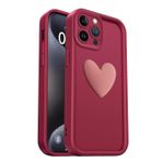 PanXCase Xiaomi Redmi 12 4G için kılıf - Cep telefonu kılıfı 3D kalp motifli tasarım tatlı silikon kılıf, kamera koruması kız çocukları darbeye dayanıklı çizilmez koruyucu kılıf (şarap kırmızısı)