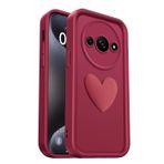 PanXCase Xiaomi Redmi A3 / Poco C61 için kılıf - Cep telefonu kılıfı 3D kalp motifli tasarım tatlı silikon kılıf, kamera koruması kız çocukları darbeye dayanıklı çizilmez koruyucu kılıf (şarap