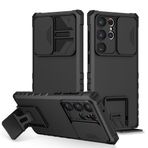 PANXIYUE Samsung Galaxy S24 Ultra için koruyucu kılıf, kamera koruması, kaydırılabilir lensli koruyucu kılıf, 360 derece tam gövde zırhı ve darbeye dayanıklı, uzun ömürlü, darbeye dayanıklı, dik durma