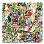 Papağan çıkartması, kuş çıkartması, 100 adet, kaykay, grafiti, çıkartma, motosiklet, bisiklet, snowboard, bagaj, dizüstü bilgisayar, araba, çanta, çocuklar ve gençler için, su geçirmez vinil