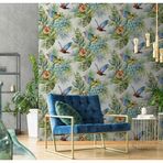 Papağan ve Tropikal Bitkili Trend Duvar Kağıdı | TROPICANO, 9905-3, Bej, Kağıt Taban, Vinil kaplı, Silinebilir yüzey / 1.06x15.6 m - 16.5 m², Yüksek Kalite