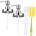 Papajack Paket Cam Turşu Kavanozu Sabunluk Kapakları Seti Paslanmaz Çelik Losyon Dispenseri Pompası Sabunluk Kapakları Pas Geçirmez Banyo (Yurt Dışından) - Renkli - 1 x 1 x 1