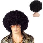 Papajack Punk Doğal 70'ler 80'ler Kadın Erkek Sentetik Saç Gece Kulübü Bar Peruk Kabarık Yetişkin Kısa Kıvırcık Peruk Afro Palyaço Peruk Siyah Mega Jumbo Peruk Retro Cosplay Peruk (Yurt Dışından)
