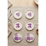 Papart Lila Gift 6’lı Seramik Pasta Tabağı 20 cm Lila Desenli 6 Kişilik Tatlı Sunum Servis Tabak Seti