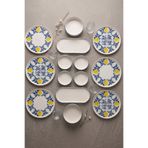 Papart Limon 14 Parça 6 Kişilik Stackable Seramik Tabak Seti Premium Sunum & Kahvaltı Takımı