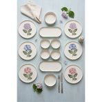 Papart Ortanca 14 Parça 6 Kişilik Stackable Seramik Tabak Seti Premium Sunum & Kahvaltı Takımı