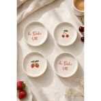 Papart Vita Red 4 Parça 13 Cm Seramik Kase Seti Çerezlik Sunumluk Kahvaltılık