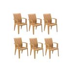 Papatya Alize Koltuk Teak 6Lı Paket - Plastik Bahçe Balkon Koltuğu