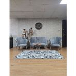 Papatya Çay Seti Koltuk Takımı Krom Sivriltme Ayak, Balkon, Salon, Ofis, Cafe Koltuk Takımı Gri Renk Tek Ebat Beden