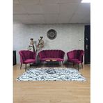 Papatya Çay Seti Koltuk Takımı Siyah Boyalı Sivriltme Ayak, Balkon, Salon, Ofis, Cafe Koltuk Takımı Bordo Renk Tek Ebat Beden