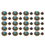 Papatya Dekoratif Conchos tokaları, Zarif Turkuaz Perçinler Set şık çinko Alaşım Papatya Deri Zanaat Için Vidalar Ile (BLACK) (kırmızı) (BLUE)