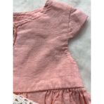 Papatya Desenli Bolerolu Kız Çocuk Keten Ikili Elbise - 3 Yaş - Pembe