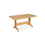 Papatya Diva Bahçe Masası 80x140 - Plastik Balkon Masası -Teak & Ahşap Desenli - V2