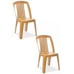 Papatya Favori Sandalye Teak 2Li - Plastik Bahçe Balkon Sandalyesi
