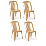Papatya Favori Sandalye Teak 4Lü - Plastik Bahçe Balkon Sandalyesi