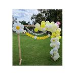 Papatya Folyo Balon, Happy Bırthday Eva Banner ve Latex Balon Seti