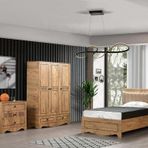 Papatya Genç Odası - 3 Kapılı Dolap, Bazalı Karyola, Şifonyer - 90x190