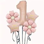 Papatya Karamel Happy Birthday 1 Yaş Folyo Balon Set